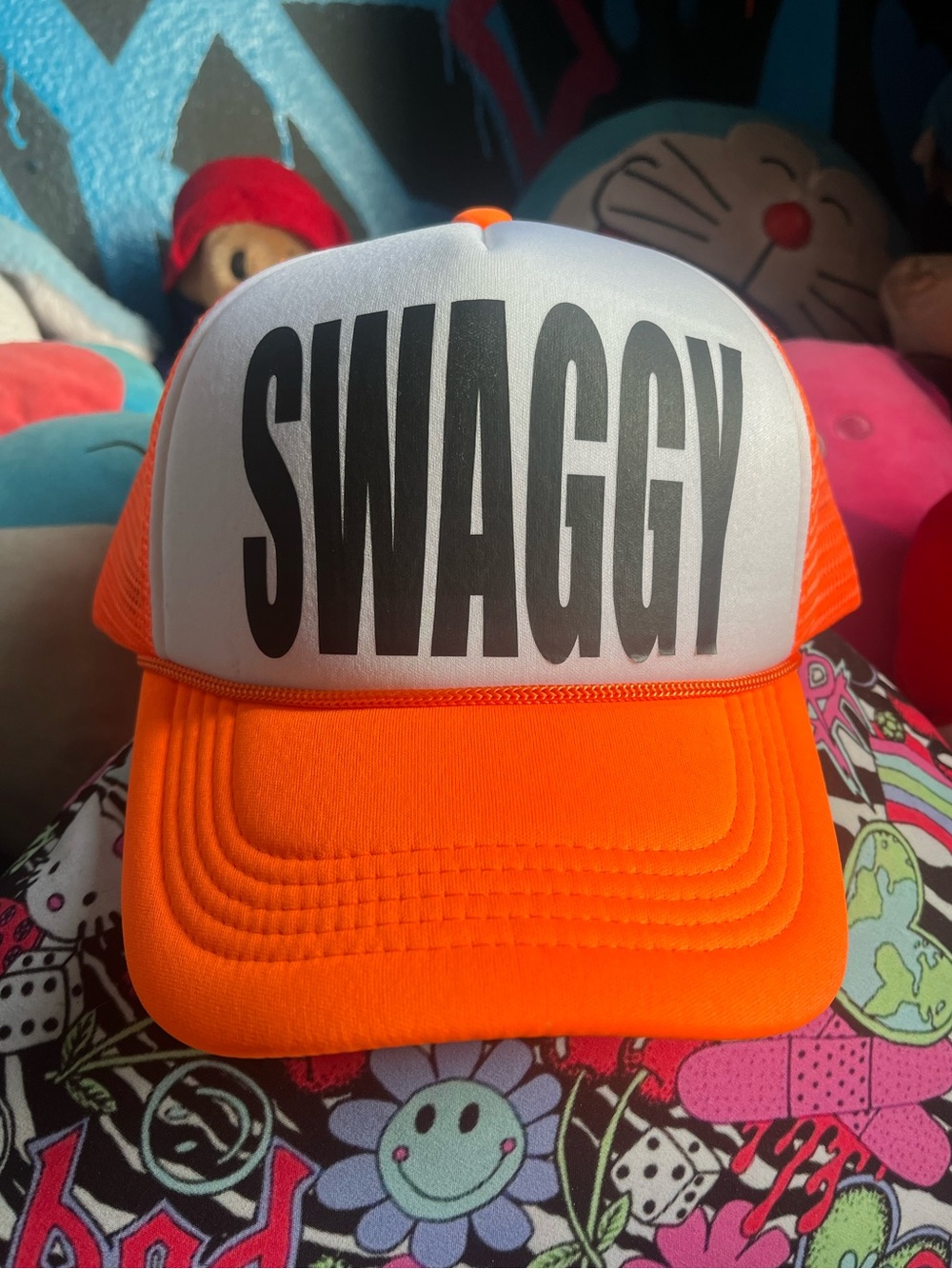 SWAGGY neon orange trucker cap